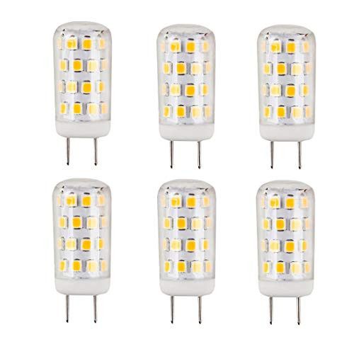 3.5W LED G8 Bulbs Dimmable 3000k Warm White Puck Light 350lm Equivalent 35W Halogen Bulb Cabinet Under Counter Kitchen Lights Bi-Pin Microwave Oven Bulb -3.5w 6 Pack-