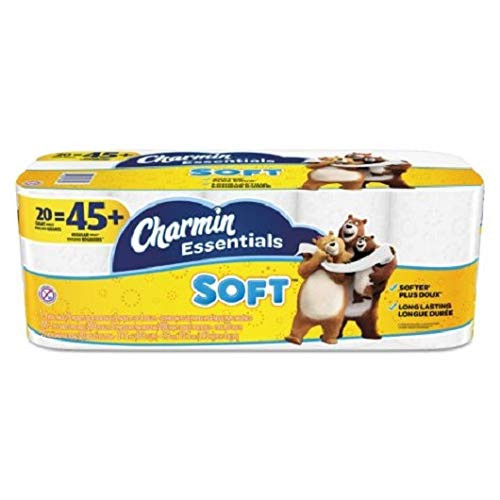 Charmin Essentials Soft 2-Ply Bathroom Tissue- White- 200 Sheets Per Roll- Pack of 20 Rolls