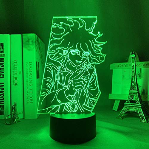 3D Night Light for Boys-Danganronpa V3 Led Nagito Komaeda Lamp for Bedroom Decor Kids Gift Danganronpa V3 Acrylic Neon Lamp Nagito Komaeda-Touch Control-