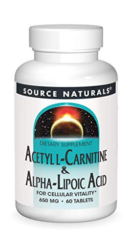 Source Naturals Acetyl L-Carnitine and Alpha-lipoic Acid- 650mg- 60 Tablets