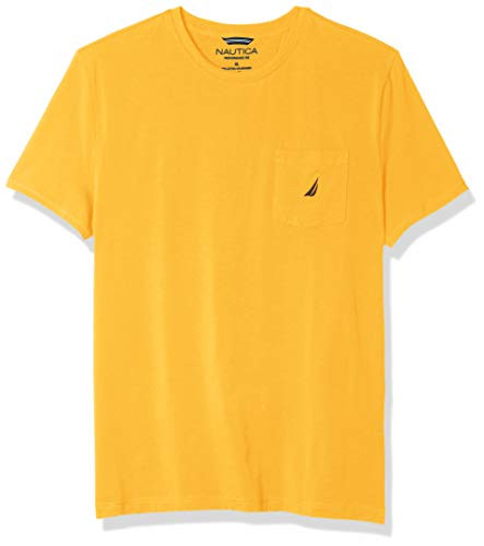 Nautica Men's J-Class Cotton Stretch Pocket Tee- Old Gold- X-Small