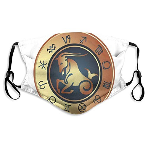 Comfortable Windproof Activated Carbon mask-Horoscope Chart Capricorn Silhouette Astrology Zodiac Illustration-Breathable Facial decorations for Child