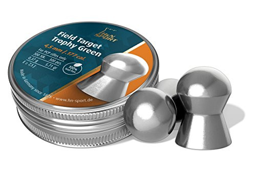 Haendler  and  Natermann H and N Field Target Trophy Green Lead-Free Domed Airgun Pellets .177 Caliber / 5.56 Grains -300 Count-- H and N Field Target Trophy Green .177 Cal- Lead-Free- 5.56 Grains- Domed- 300ct