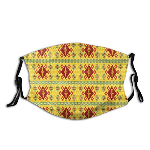 Native Ethnic Tribal Indigenous Pattern?Reusable Face Mask Balaclava Washable Outdoor Nose Mouth Cover for Men and Women