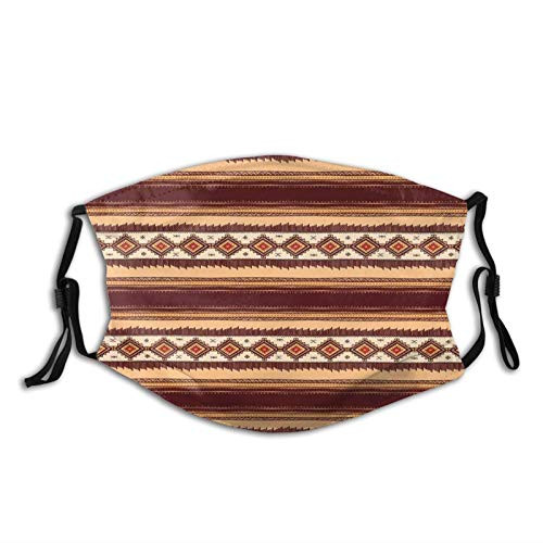 Native Ethnic Tribal Indigenous Pattern Primitive Country Theme?Reusable Face Mask Balaclava Washable Outdoor Nose Mouth Cover for Men and Women