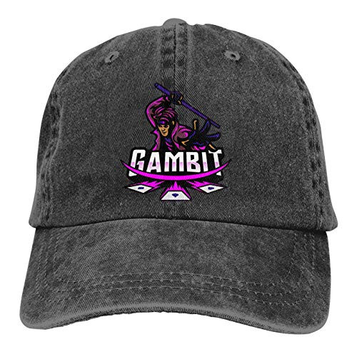 Gambit Casquette Cap Vintage Adjustable Unisex Baseball Hat Black