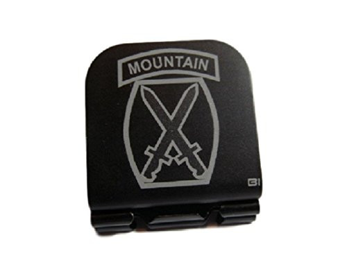 Thunderbolt Gunworks 10th Mountain Division Patch Laser Etched Hat Clip Black