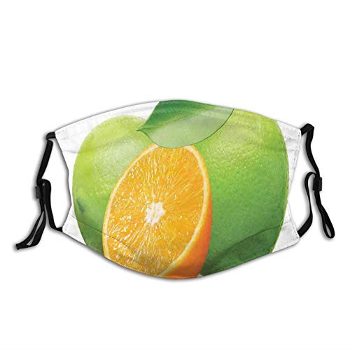 Comfortable Windproof mask?Fresh Limes With Half Orange Winter Season Fruits Citrus Theme?Printed Facial decorations for adult Comfortable Windproof mask?Fresh Limes With Half Orange Winter Season Fruits Citrus Theme?Printed Facial decorations for adult