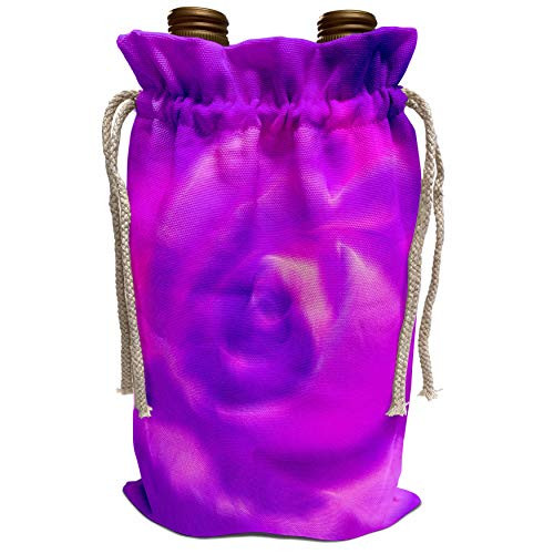 3dRose Yves Creations Roses - Eye of the Purple Pink Rose - Wine Bag -wbg_36812_1-