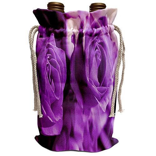 3dRose Yves Creations Roses - Three Dusty Purple Roses - Wine Bag -wbg_6917_1-