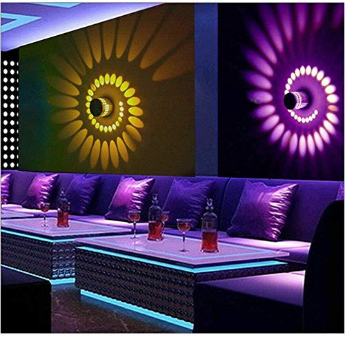 BJYX 3W RGB Spiral LED Wall Sconce Ceiling Light Walkway Bedroom Porch Hotel Bar Lamp -Color - Multi with Remote-