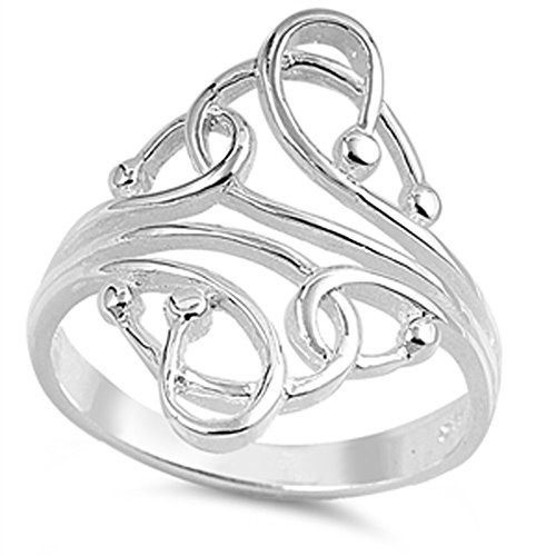 Knot Bead Braid Unique Ring New .925 Sterling Silver Band Size 8