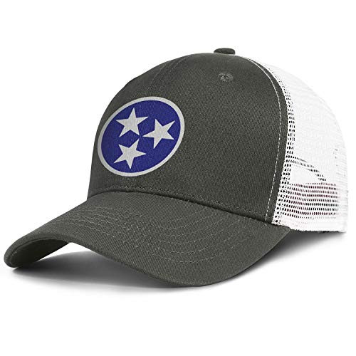 Unisex Tennessee Tri Star Flag Adjustable Snapback Fashion Baseball Caps Mesh Hats Trucker Hat Dad Cap