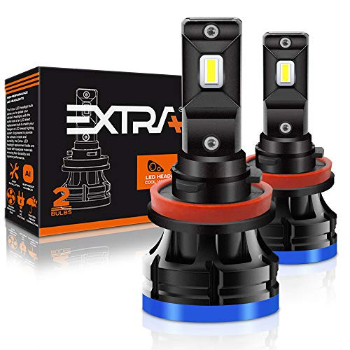 EXTRAPlus H11/H9/H8 LED Headlight Bulbs- 6000K Cool White- Plug and Play- Water Resistant- Headlamp Conversion Kit -EH-H11- EXTRAPlus H11/H9/H8 LED Headlight Bulbs- 6000K Cool White- Plug and Play- Water Resistant- Headlamp Conversion Kit -EH-H11-