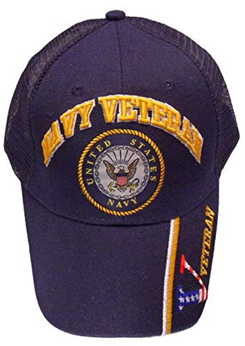 Buy Caps and Hats U.S. Navy Veteran Baseball Cap Vet MESH Back Trucker Hat Military Mens Logo Emblem