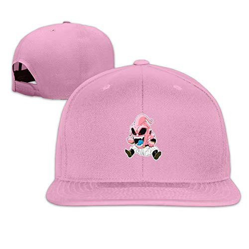 Zhenzhan Men Comic Majin Buu Baseball Snapback Hat Adjustable Structured Fit Cap for Camp Pink