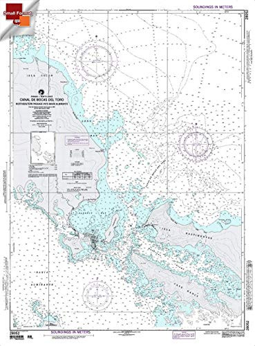Paradise Cay Publications NGA Chart 28052- Canal De Bocas Del Toro - Panama- Approx. Size 21inch x 29inch -Small Format Waterproof-