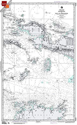 Paradise Cay Publications NGA Chart 73020- Halmahera to Gulf of Carpentaria- Approx. Size 21inch x 34inch -Small Format Waterproof-
