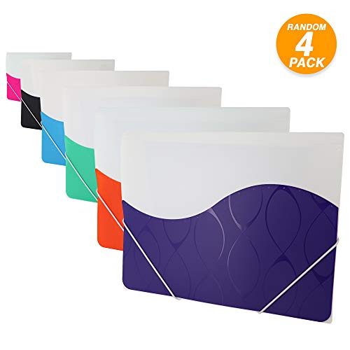Emraw Super Great Letter Size Document Holder with Elastic Band Professional Business Document Holders Comes in Assorted Color Great for School, Home, Office  (Pack of 4)