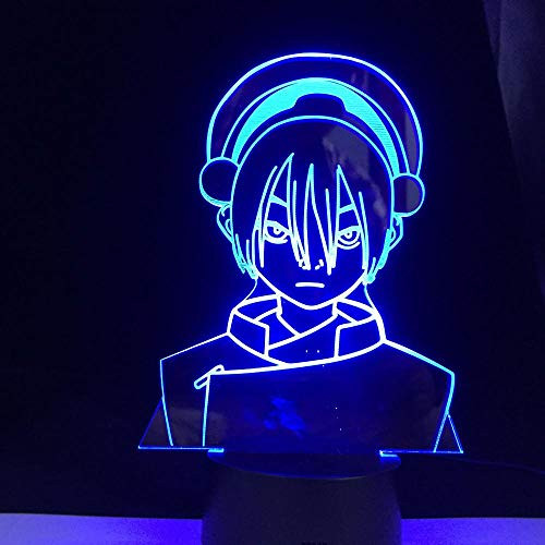 3D Night Light Anime Illusion Toph Beifong Avatar The Last Airbender 3D Led 16 Colors Light Japanese Anime Remote Control Base Table Lamp Lamp led Night Light