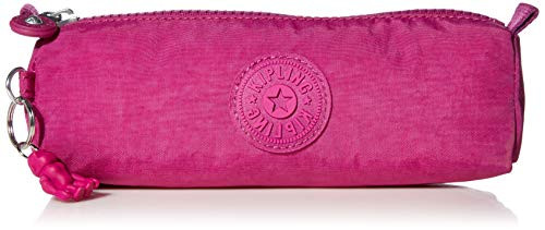 Kipling Freedom Pencil Case- Bright Pink- 8.25L x 2.5H x 2.5D