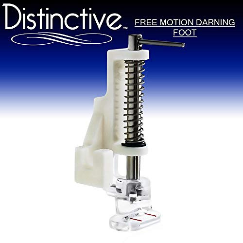 Distinctive Free-Motion Darning Quilting Sewing Machine Presser Foot - Fits All Low Shank Singer, Brother, Babylock, Euro-Pro, Janome, Kenmore, White, Juki, New Home, Simplicity, Elna and More!