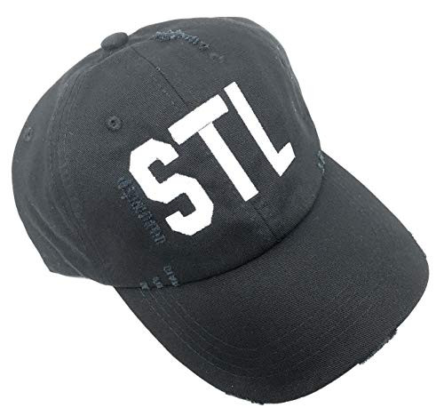 Mary's Monograms Embroidered STL Lambert International Airport Code Hat -Distressed Black-