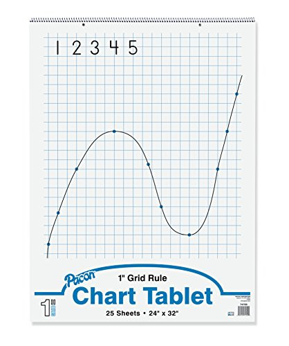 Pacon Chart Tablet- Spiral Bound- Grid Ruled 24inch x 32inch- 25 Sheets