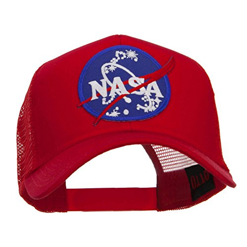 Lunar Landing NASA Patched Mesh Back Cap - Red OSFM