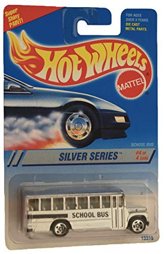 Hot Wheels Silver Series 4 of 4 Cars School Bus -5 Spoke Wheels-- Super Shiny Paint Card