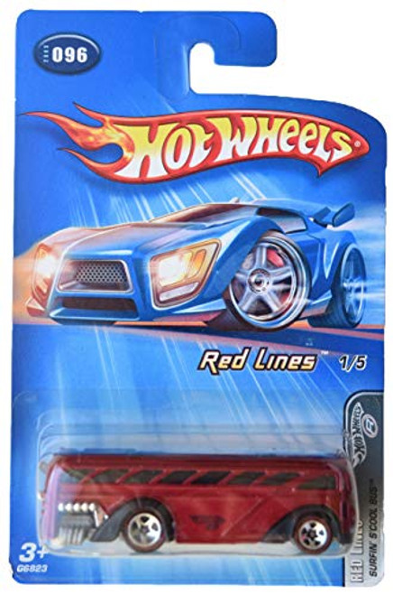 DieCast Hotwheels Surfin S'cool Bus- Red Lines 1/5 96 -red-