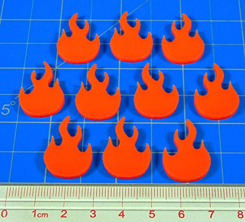 LITKO Fire Fighting Game Fire Tokens- Orange -10-