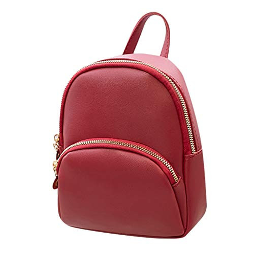 Hurrybuy Girls Leather Mini Backpack Purse Cute Fashion Small Backpacks Purses Messenger Bag for Teen Women Red