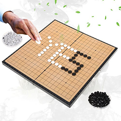 Aufee Go Board Game- Pente Go Game Board Set Othello Board Game- Portable Board Game Set Go Game- for Kids for Teenager