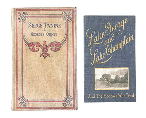 Creative Co-Op Vintage Reproduction Canvas  and  Wood Book Hidden -Set of 2 Sizes/Patterns- Storage Boxes- Multicolor