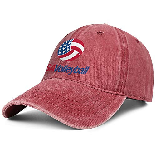 LSHOEJFVG Unisex Man USA Volleyball Denim Hats Baseball Hat Adjustable Strapback Caps