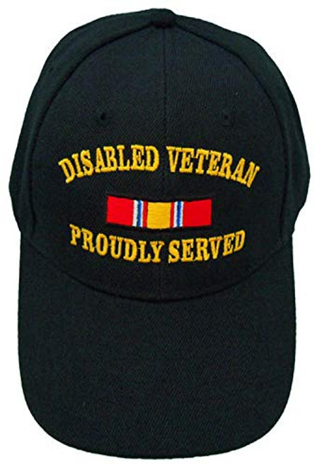 Disabled Veteran Proudly Served Baseball Cap Black Hat Army Navy Marine Disabled Veteran Proudly Served Baseball Cap Black Hat Army Navy Marine