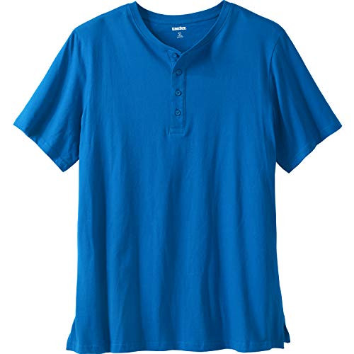KingSize Men's Big  and  Tall Shrink-Less Lightweight Henley Longer Length T-Shirt - Tall - 3XL- Royal Blue Henley Shirt
