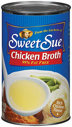 Sweet Sue Chicken 99 percent Fat Free Club Pack Broth 49.5 oz. Can