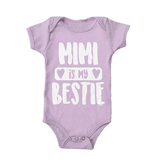 Haase Unlimited Mimi is My Bestie - Grandma Granny Bodysuit -Light Purple- 6 Months- Haase Unlimited Mimi is My Bestie - Grandma Granny Bodysuit -Light Purple- 6 Months-
