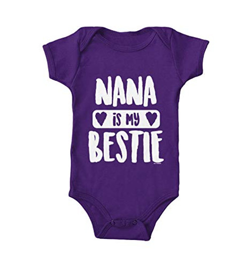 Nana is My Bestie - Grandma Granny Bodysuit -Purple- 24 Months-