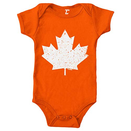 Canadian Maple Leaf - Canada Pride Bodysuit -Orange- Newborn-