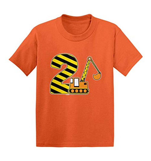 2nd Birthday - Digger Excavator Construction Vehicle Infant/Toddler Cotton Jersey T-Shirt -Orange- 3T- 2nd Birthday - Digger Excavator Construction Vehicle Infant/Toddler Cotton Jersey T-Shirt -Orange- 3T-