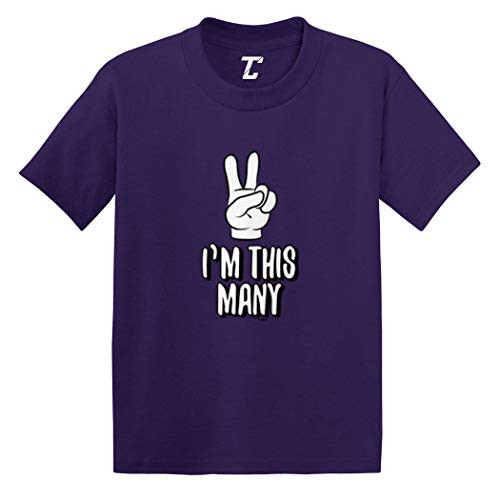 I'm This Many 2 - Two Year Old Birthday Infant/Toddler Cotton Jersey T-Shirt -Purple- 2T- I'm This Many 2 - Two Year Old Birthday Infant/Toddler Cotton Jersey T-Shirt -Purple- 2T-