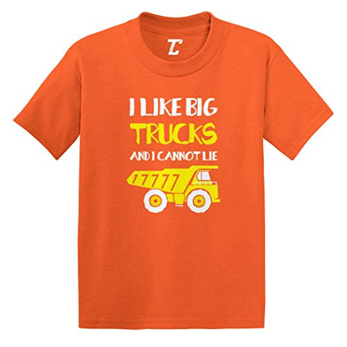 I Like Big Trucks and I Cannot Lie Infant/Toddler Cotton Jersey T-Shirt -Orange- 4T-