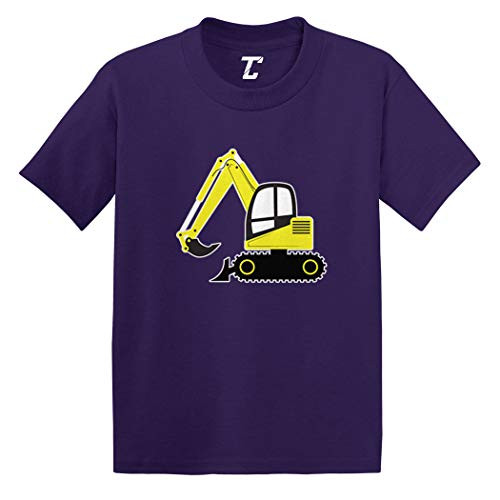 Excavator - Construction Dirt Infant/Toddler Cotton Jersey T-Shirt -Purple- 3T- Excavator - Construction Dirt Infant/Toddler Cotton Jersey T-Shirt -Purple- 3T-