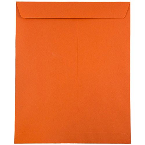 JAM PAPER 10 x 13 Open End Catalog Colored Envelopes - Orange Recycled - 10/Pack