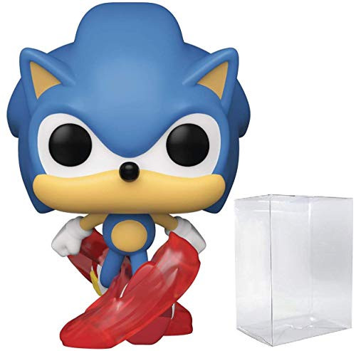 Funko Pop Games- Sonic 30th Anniversary - Running Sonic The Hedgehog Vinyl Figure -Bundled with Pop Box Protector Case-