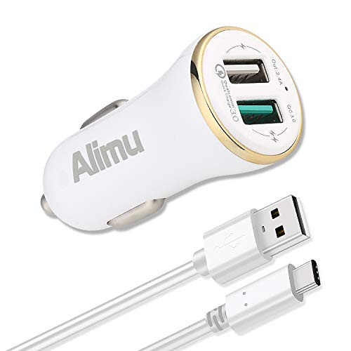 USB Type C Car Charger, Alimu Rapid Fast Car Charger with 3.3ft USB C Cable Compatible LG G5,G6,G7,V20,V30,HTC 10 U11,Samsung Galaxy S8 S9 Plus,Note 8 and More, Quick Charge, Dual USB Port USB Type C Car Charger, Alimu Rapid Fast Car Charger with 3.3ft USB C Cable Compatible LG G5,G6,G7,V20,V30,HTC 10 U11,Samsung Galaxy S8 S9 Plus,Note 8 and More, Quick Charge, Dual USB Port