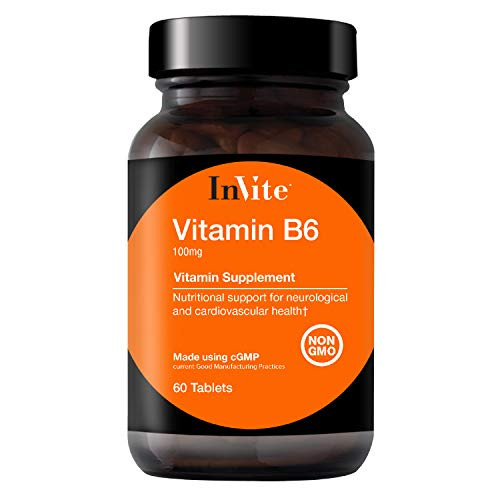 InVite Health Vitamin B6 100mg - Supports Neurological and Cardiovascular Health - Non GMO Dietary Supplement - 30 Tablets -Pack of 3-
